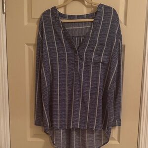 Amazon Essentials Blue Striped Blouse
